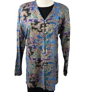 C.M.Shapes VTG Funky Bright Multi-color Paisley Lightweight Jacket/Shirt Size S